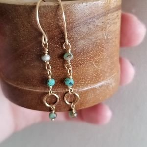 Handmade Green African Turquoise Earrings